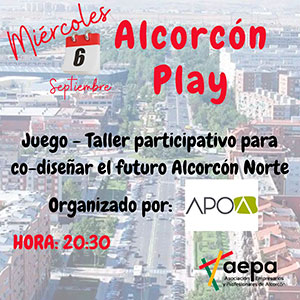 Calendario de actividades AEPA. Bienvenida. Alcorcón Play
