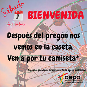 Calendario de actividades AEPA. Bienvenida
